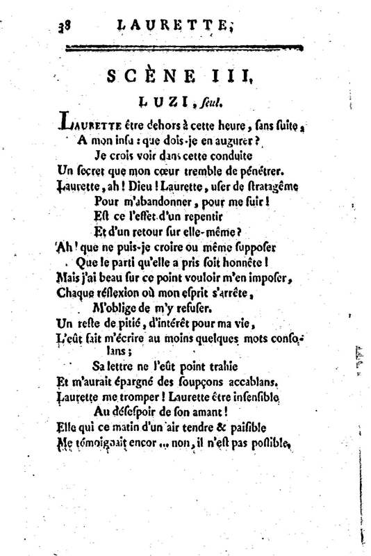 Laurette, comédie en trois actes et en vers, tirée des Contes de M. Marmontel Laurette, comédie en trois actes et en vers, tirée des Contes de M. Marmontel