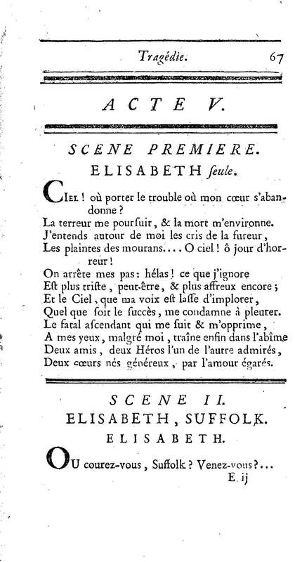 Comte de Warwik [sic] (Le), tragédie par M. de La Harpe, représentée pour la première fois par les Comédiens françois ordinaires du Roi, le 7 novembre 1763