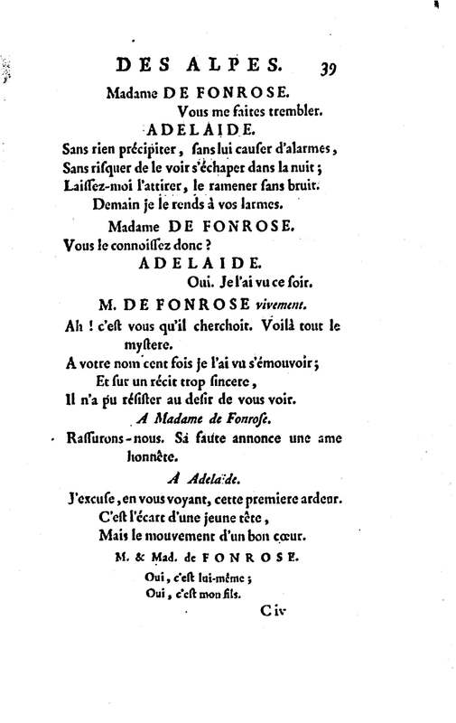 Bergère des Alpes (La), pastorale en trois actes et en vers, mêlée de chants, par M. Marmontel de l'Académie françoise Bergère des Alpes (La), pastorale en trois actes et en vers, mêlée de chants, par M. Marmontel de l'Académie françoise
