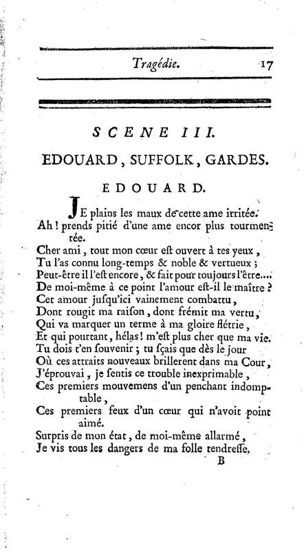 Comte de Warwik [sic] (Le), tragédie par M. de La Harpe, représentée pour la première fois par les Comédiens françois ordinaires du Roi, le 7 novembre 1763