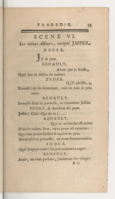 Venise sauvée, tragedie. Représentée par les Comédiens françois, le 5 décembre 1746… [Seconde édition]