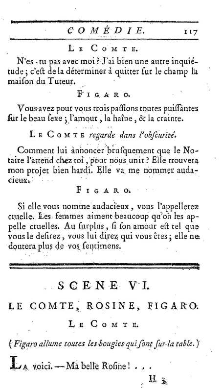 Barbier de Séville, ou la Précaution inutile (Le), comédie en quatre actes, par M. de Beaumarchais, représentée sur le théâtre de la Comédie Française le 23 février 1775 (avec une Lettre modérée sur la chute et la critique du Barbier de Séville)