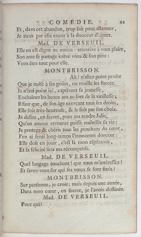 Célibataire (Le), comédie en cinq actes et en vers, représentée pour la première fois par les Comédiens françois, le 20 septembre 1775