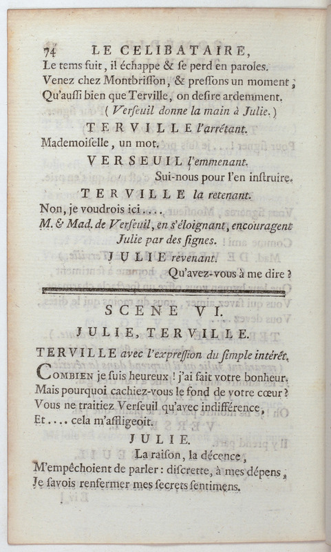 Célibataire (Le), comédie en cinq actes et en vers, représentée pour la première fois par les Comédiens françois, le 20 septembre 1775