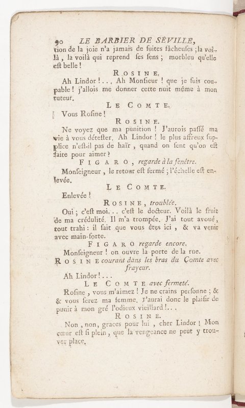 Barbier de Séville, ou la Précaution inutile (Le), comédie en quatre actes, par M. de Beaumarchais, représentée sur le théâtre de la Comédie Française le 23 février 1775 (avec une Lettre modérée sur la chute et la critique du Barbier de Séville)