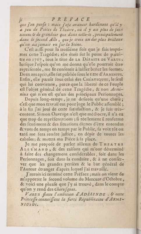 Chérusques (Les), tragédie ; tirée du théâtre allemand ; par M. Bauvin Chérusques (Les), tragédie ; tirée du théâtre allemand ; par M. Bauvin