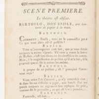 Barbier de Séville, ou la Précaution inutile (Le), comédie en quatre actes, par M. de Beaumarchais, représentée sur le théâtre de la Comédie Française le 23 février 1775 (avec une Lettre modérée sur la chute et la critique du Barbier de Séville)