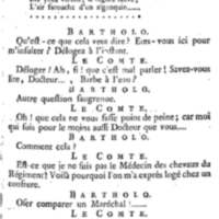 Barbier de Séville, ou la Précaution inutile (Le ), comédie en quatre actes, par M. de Beaumarchais, représentée sur le théâtre de la Comédie Française le 23 février 1775 (avec une Lettre modérée sur la chute et la critique du Barbier de Séville)