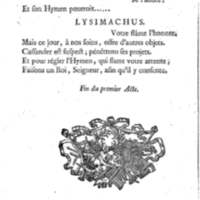 Lysimachus, tragédie par M. de Caux de Montlebert, représentée pour la première fois le 13 décembre 1737