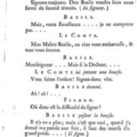 Barbier de Séville, ou la Précaution inutile (Le), comédie en quatre actes, par M. de Beaumarchais, représentée sur le théâtre de la Comédie Française le 23 février 1775 (avec une Lettre modérée sur la chute et la critique du Barbier de Séville)