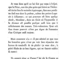 Barbier de Séville, ou la Précaution inutile (Le), comédie en quatre actes, par M. de Beaumarchais, représentée sur le théâtre de la Comédie Française le 23 février 1775 (avec une Lettre modérée sur la chute et la critique du Barbier de Séville)