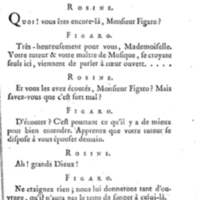 Barbier de Séville, ou la Précaution inutile (Le), comédie en quatre actes, par M. de Beaumarchais, représentée sur le théâtre de la Comédie Française le 23 février 1775 (avec une Lettre modérée sur la chute et la critique du Barbier de Séville)