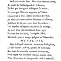 Amazones (Les), tragédie en cinq actes, par madame du Boccage, représentée par les Comédiens ordinaires du Roy, aux mois de juillet et d'août 1749
