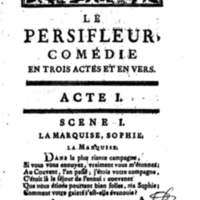 Persifleur (Le), comédie en trois actes et en vers… par M. de Sauvigny