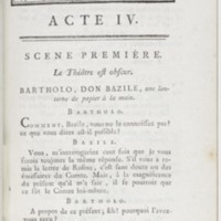 Barbier de Séville, ou la Précaution inutile (Le), comédie en quatre actes ; par M. de Beaumarchais ; représentée & tombée sur le théâtre de la Comédie Françoise aux Tuileries, le 23 de février 1775