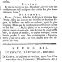 Barbier de Séville, ou la Précaution inutile (Le ), comédie en quatre actes, par M. de Beaumarchais, représentée sur le théâtre de la Comédie Française le 23 février 1775 (avec une Lettre modérée sur la chute et la critique du Barbier de Séville)