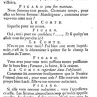 Barbier de Séville, ou la Précaution inutile (Le ), comédie en quatre actes, par M. de Beaumarchais, représentée sur le théâtre de la Comédie Française le 23 février 1775 (avec une Lettre modérée sur la chute et la critique du Barbier de Séville)