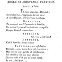 Adélaïde, ou l'Antipathie pour l'amour, comédie en deux actes, en vers de dix syllabes. Représentée pour la première fois, par les Comédiens franc̜ois, le 10 juillet 1780