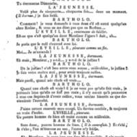 Barbier de Séville, ou la Précaution inutile (Le), comédie en quatre actes, par M. de Beaumarchais, représentée sur le théâtre de la Comédie Française le 23 février 1775 (avec une Lettre modérée sur la chute et la critique du Barbier de Séville)