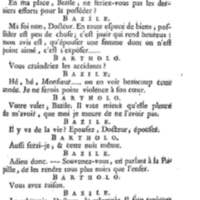 Barbier de Séville, ou la Précaution inutile (Le ), comédie en quatre actes, par M. de Beaumarchais, représentée sur le théâtre de la Comédie Française le 23 février 1775 (avec une Lettre modérée sur la chute et la critique du Barbier de Séville)
