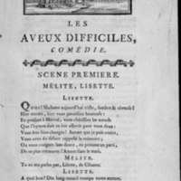 Aveux difficiles (Les), comédie en un acte et en vers, par M. Vigée. (Paris, Comédiens français, 24 février 1783)