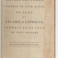 École des pères (L'), comédie en cinq actes, en vers, par M. Pieyre