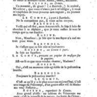 Barbier de Séville, ou la Précaution inutile (Le), comédie en quatre actes, par M. de Beaumarchais, représentée sur le théâtre de la Comédie Française le 23 février 1775 (avec une Lettre modérée sur la chute et la critique du Barbier de Séville)