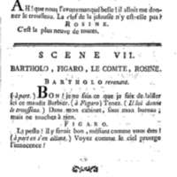 Barbier de Séville, ou la Précaution inutile (Le ), comédie en quatre actes, par M. de Beaumarchais, représentée sur le théâtre de la Comédie Française le 23 février 1775 (avec une Lettre modérée sur la chute et la critique du Barbier de Séville)