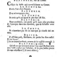 Barbier de Séville, ou la Précaution inutile (Le ), comédie en quatre actes, par M. de Beaumarchais, représentée sur le théâtre de la Comédie Française le 23 février 1775 (avec une Lettre modérée sur la chute et la critique du Barbier de Séville)