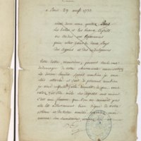 Recueil de lettres de Voltaire, de Mme du Châtelet et de Jean-Jacques Rousseau, préparé en 1782 pour une édition, par un ancien secrétaire de l'abbé de Sade