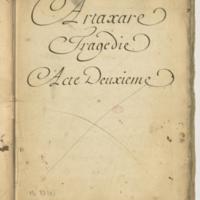 Artaxare, tragédie en cing actes et en vers
