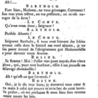 Barbier de Séville, ou la Précaution inutile (Le ), comédie en quatre actes, par M. de Beaumarchais, représentée sur le théâtre de la Comédie Française le 23 février 1775 (avec une Lettre modérée sur la chute et la critique du Barbier de Séville)