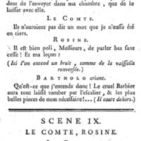 Barbier de Séville, ou la Précaution inutile (Le), comédie en quatre actes, par M. de Beaumarchais, représentée sur le théâtre de la Comédie Française le 23 février 1775 (avec une Lettre modérée sur la chute et la critique du Barbier de Séville)