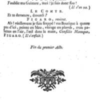 Barbier de Séville, ou la Précaution inutile (Le ), comédie en quatre actes, par M. de Beaumarchais, représentée sur le théâtre de la Comédie Française le 23 février 1775 (avec une Lettre modérée sur la chute et la critique du Barbier de Séville)