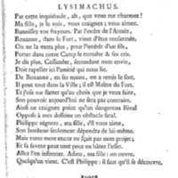 Lysimachus, tragédie par M. de Caux de Montlebert, représentée pour la première fois le 13 décembre 1737