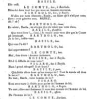Barbier de Séville, ou la Précaution inutile (Le), comédie en quatre actes, par M. de Beaumarchais, représentée sur le théâtre de la Comédie Française le 23 février 1775 (avec une Lettre modérée sur la chute et la critique du Barbier de Séville)