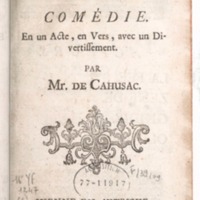 Zénéïde, comédie en un acte, en vers, avec un divertissement