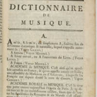 Dictionnaire de musique par Jean-Jacques Rousseau