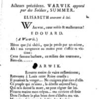 Comte de Warwik [sic] (Le), tragédie par M. de La Harpe, représentée pour la première fois par les Comédiens françois ordinaires du Roi, le 7 novembre 1763