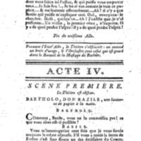 Barbier de Séville, ou la Précaution inutile (Le), comédie en quatre actes, par M. de Beaumarchais, représentée sur le théâtre de la Comédie Française le 23 février 1775 (avec une Lettre modérée sur la chute et la critique du Barbier de Séville)