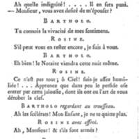 Barbier de Séville, ou la Précaution inutile (Le), comédie en quatre actes, par M. de Beaumarchais, représentée sur le théâtre de la Comédie Française le 23 février 1775 (avec une Lettre modérée sur la chute et la critique du Barbier de Séville)