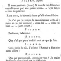 Barbier de Séville, ou la Précaution inutile (Le), comédie en quatre actes, par M. de Beaumarchais, représentée sur le théâtre de la Comédie Française le 23 février 1775 (avec une Lettre modérée sur la chute et la critique du Barbier de Séville)