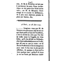 Lettres de M. de Voltaire et de sa célèbre amie [la marquise du Châtelet] ; suivies d'un petit Poëme, d'une lettre de J.-J. Rousseau, & d'un parallèle entre Voltaire et J.-J. Rousseau