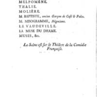 Molière à la nouvelle salle, ou les Audiences de Thalie, comédie en un acte et en vers libres