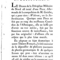 Discipline militaire du Nord (La), drame en quatre actes, en vers libres