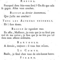 Barbier de Séville, ou la Précaution inutile (Le), comédie en quatre actes, par M. de Beaumarchais, représentée sur le théâtre de la Comédie Française le 23 février 1775 (avec une Lettre modérée sur la chute et la critique du Barbier de Séville)