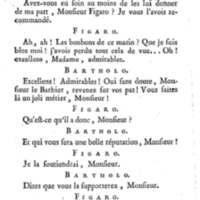 Barbier de Séville, ou la Précaution inutile (Le), comédie en quatre actes, par M. de Beaumarchais, représentée sur le théâtre de la Comédie Française le 23 février 1775 (avec une Lettre modérée sur la chute et la critique du Barbier de Séville)