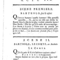 Barbier de Séville, ou la Précaution inutile (Le ), comédie en quatre actes, par M. de Beaumarchais, représentée sur le théâtre de la Comédie Française le 23 février 1775 (avec une Lettre modérée sur la chute et la critique du Barbier de Séville)
