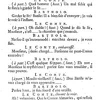 Barbier de Séville, ou la Précaution inutile (Le ), comédie en quatre actes, par M. de Beaumarchais, représentée sur le théâtre de la Comédie Française le 23 février 1775 (avec une Lettre modérée sur la chute et la critique du Barbier de Séville)