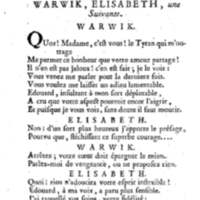 Comte de Warwik [sic] (Le), tragédie par M. de La Harpe, représentée pour la première fois par les Comédiens françois ordinaires du Roi, le 7 novembre 1763